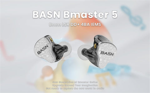 BASN Bmaster5 MMCX connector in Ear Monitors, 1DLC Diaphragm+4BA 5 Drivers IEM Earphones with Silver-Plated OFC Cable, Noise Isolation Wired Earbuds for Musicians shure basn in ear monitor headphone for musician singer drummer shure iem westone earphone KZ in ear sennheiser custom in ear factory and manufacturer OEM ODM supplier and agent