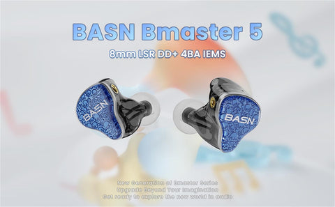 BASN Bmaster5 MMCX connector in Ear Monitors, 1DLC Diaphragm+4BA 5 Drivers IEM Earphones with Silver-Plated OFC Cable, Noise Isolation Wired Earbuds for Musicians shure basn in ear monitor headphone for musician singer drummer shure iem westone earphone KZ in ear sennheiser custom in ear factory and manufacturer OEM ODM supplier and agent