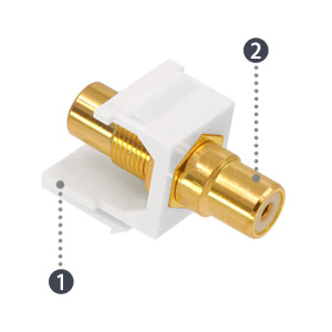 VCE Single RCA Keystone Insert with White Center Jack Wall Plate