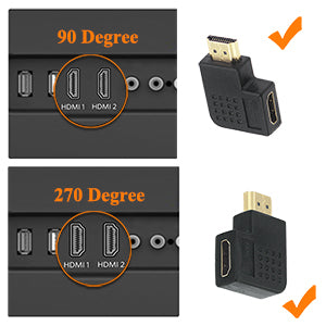 HDMI Male to Female Vertical Flat Adapter