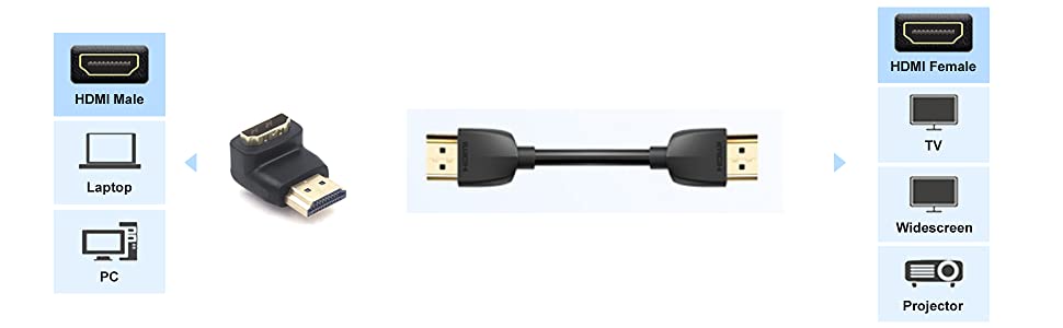Right Angle Male to Female Adapter