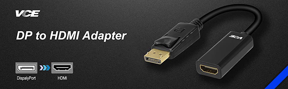 DisplayPort to HDMI Male to Female Adapter