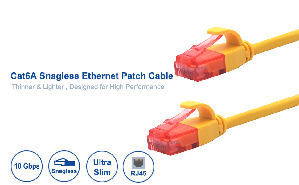 RJ45 Cat6A Ethernet Snagless Patch Cable