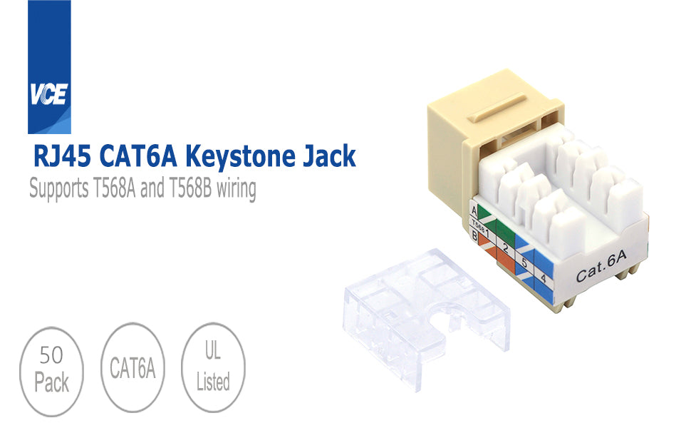 Cat6A RJ45 Keystone Jack Insert