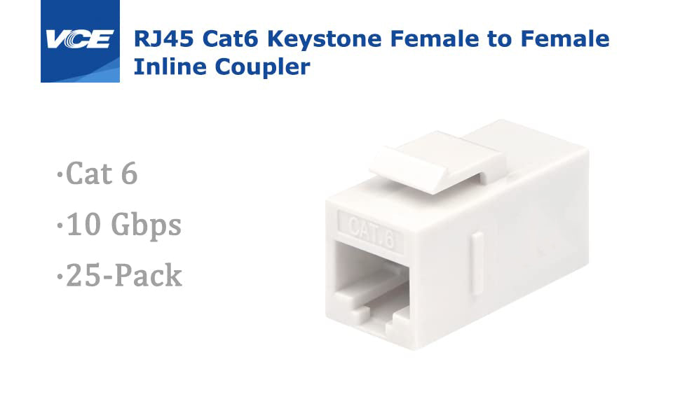 cat6 rj45 keystone jack coupler female to female