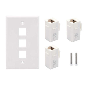 3 Port Cat6 Connector Wall Plate