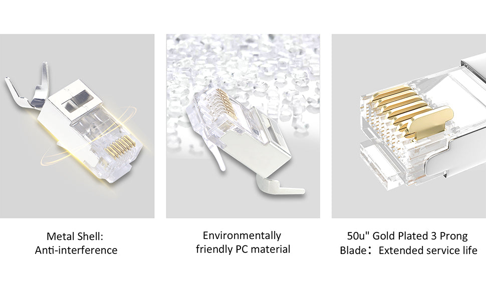 Cat7 RJ45 Pass Through connectors