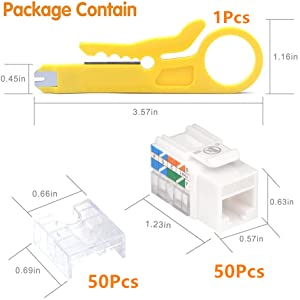 Cat6 RJ45 90-Degree Keystone Jack