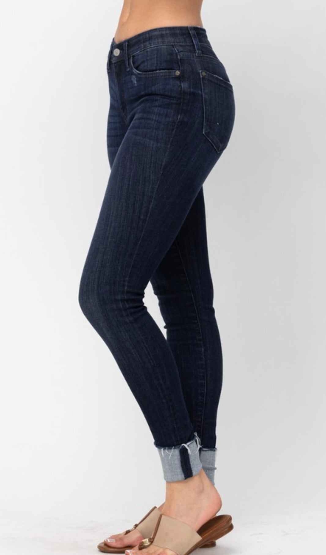 Judy Blue Mid Rise Cuffed Skinny