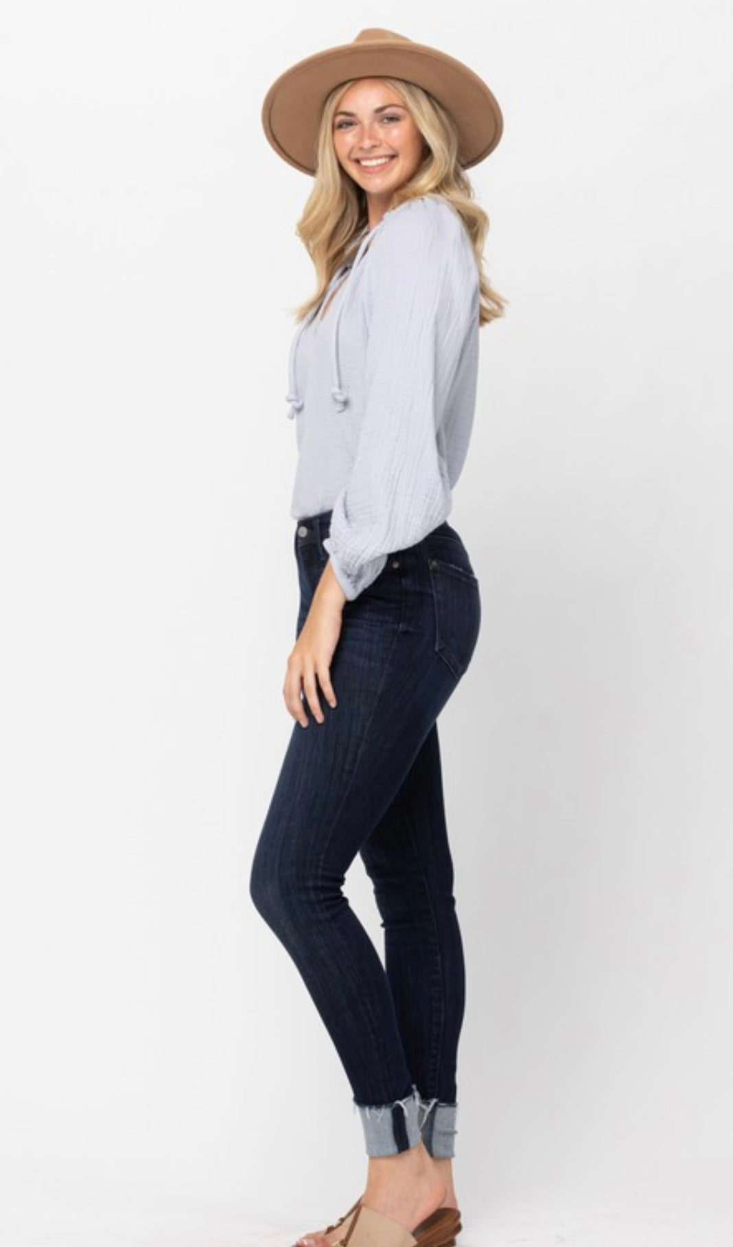 Judy Blue Mid Rise Cuffed Skinny