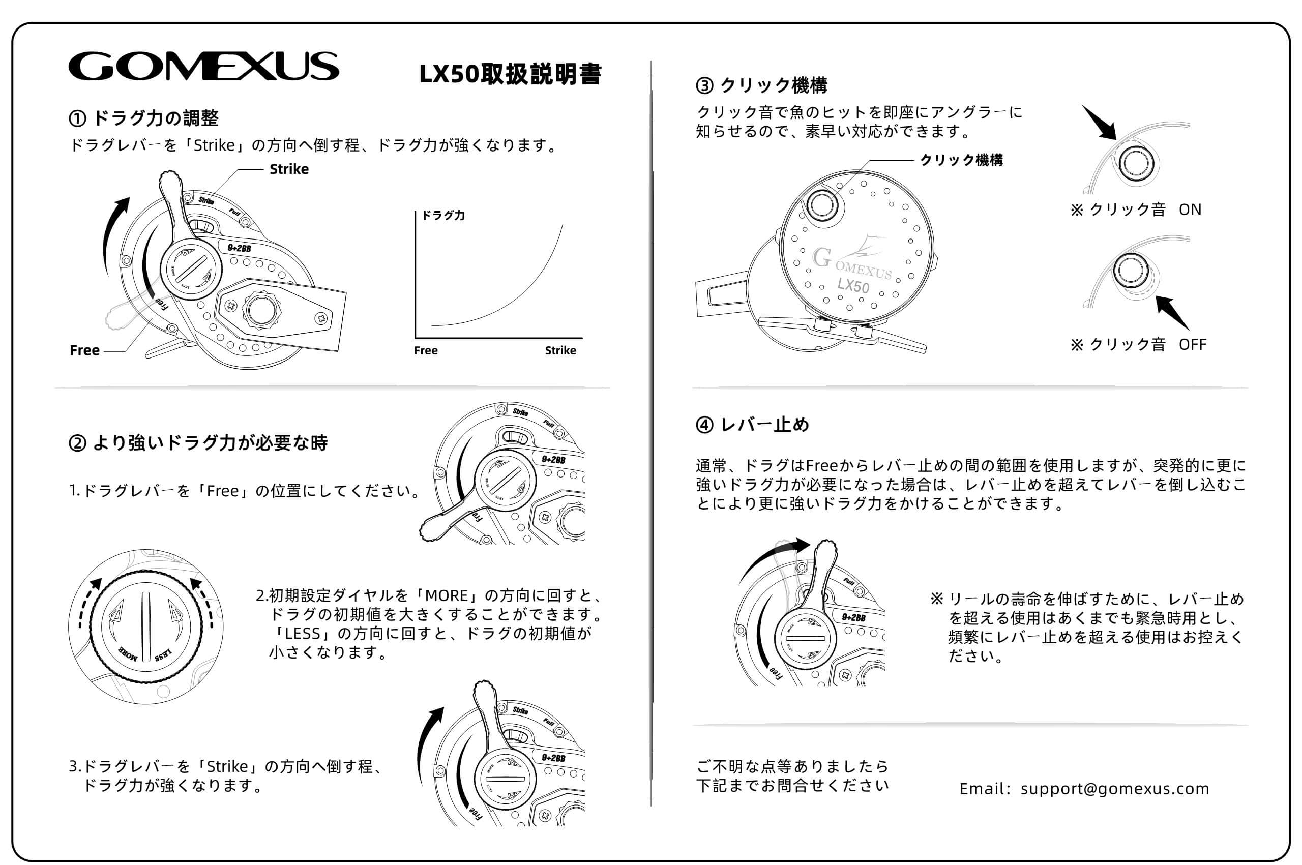 ゴメクサス LX50　取扱説明書