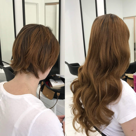 middle brown tape in human hair extensions