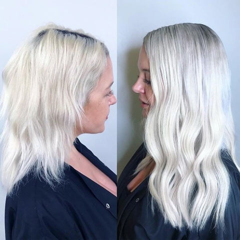 white blonde tape in human hair extensions