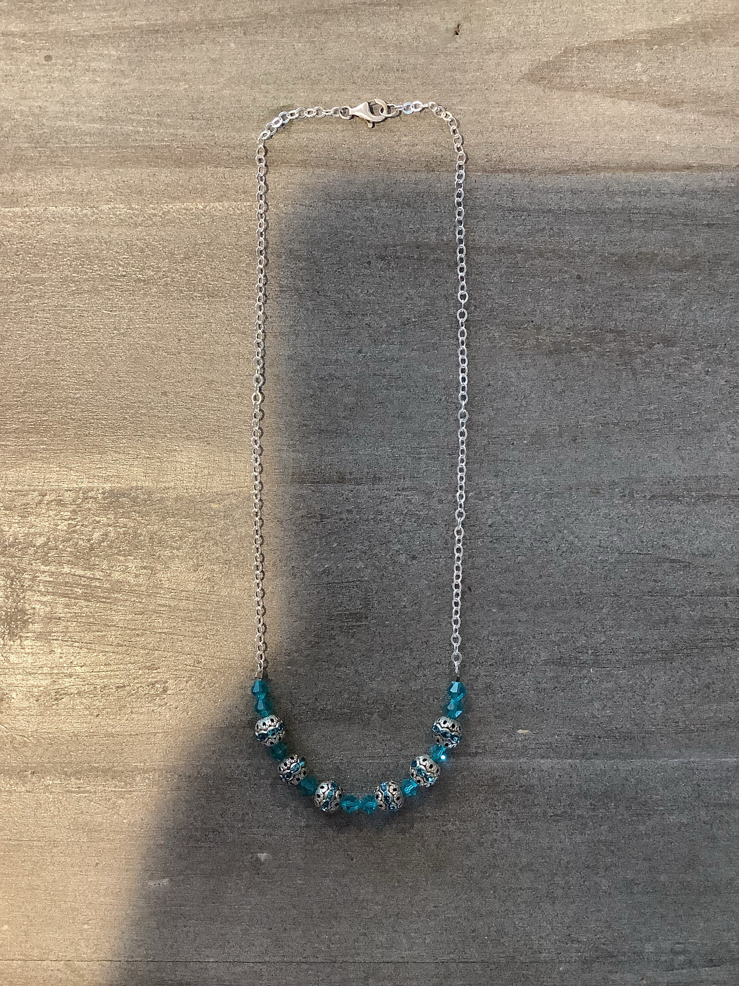 Teal and Silver Necklace