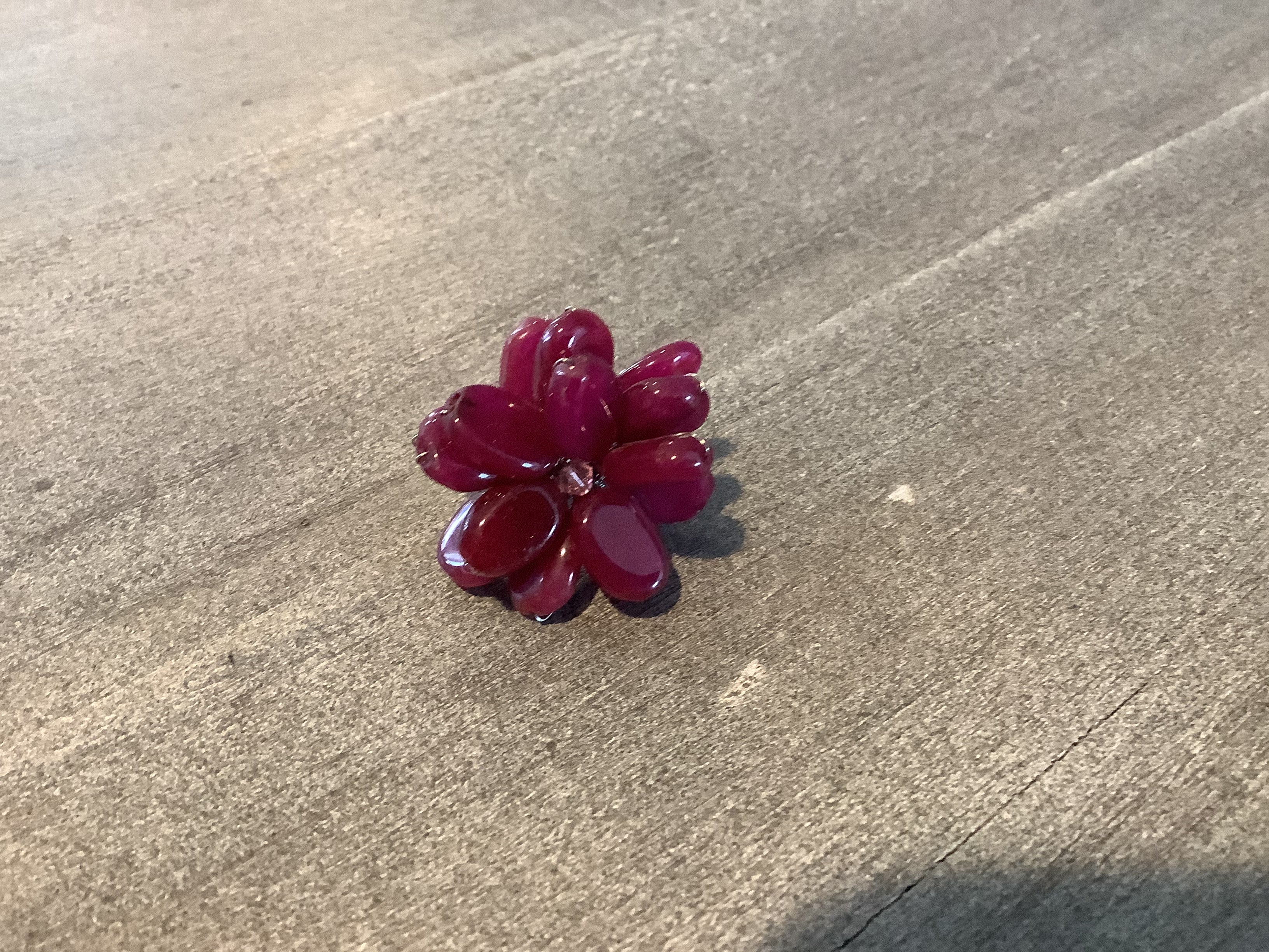 Purple Adjustable Flower Ring