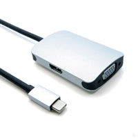  USB Type C 2 in 1 Adapter: VGA Female, HDMI Female 