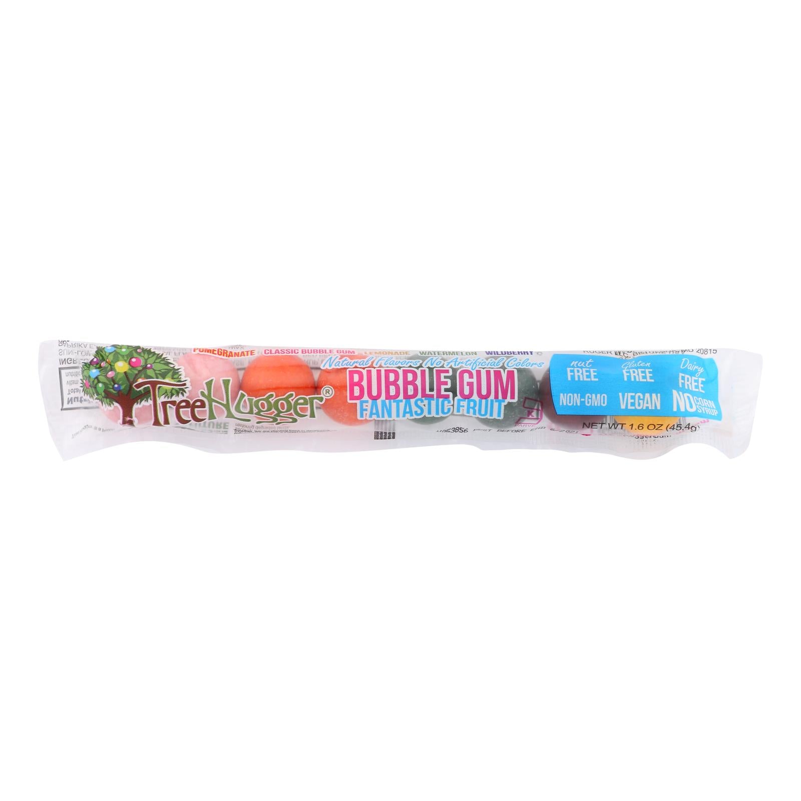 Tree Hugger Gumballs - Fantastic Fruit - 8 Count Tubes - 1.6 Oz - Case Of 12