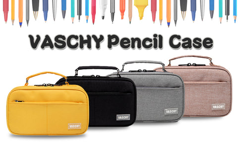 VASCHY Pencil Case, Medium Size Pen/Pencil Holder Pouch Bag with Double  Zippers for Work School/Medical Gear Pouch Black