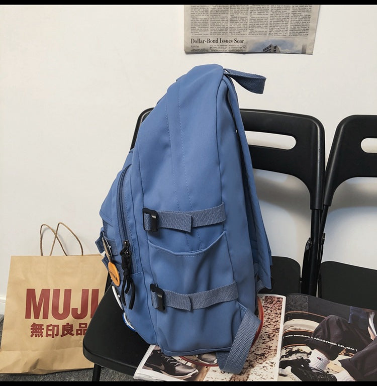 Gothslove Highschool Black Backpack Waterproof Nylon Schoolbag For Women And Men Bookbags Large Capacity Travel Bckpacks For Colleges