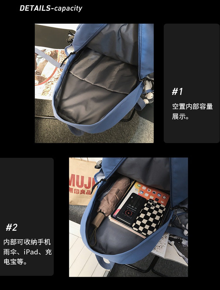 Gothslove Highschool Black Backpack Waterproof Nylon Schoolbag For Women And Men Bookbags Large Capacity Travel Bckpacks For Colleges