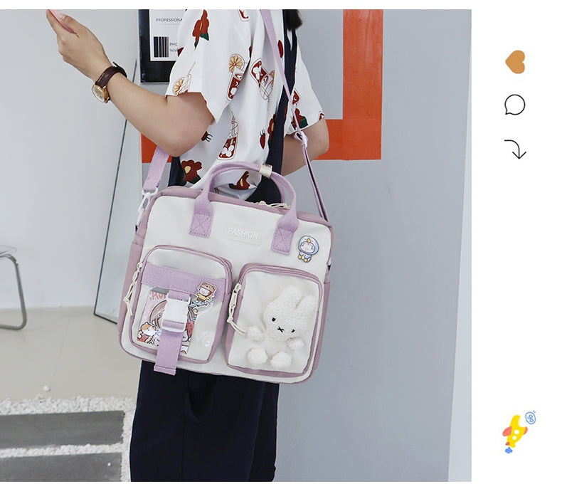 Gothslove Womens Backpacks Cute Doll Nylon Schoolbag For  Teens Girls Large Capacity Waterproof Student Shoulder Bag Bookbags