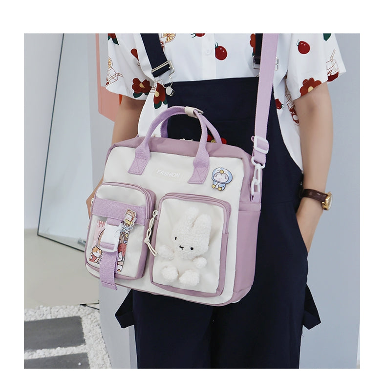 Gothslove Womens Backpacks Cute Doll Nylon Schoolbag For  Teens Girls Large Capacity Waterproof Student Shoulder Bag Bookbags