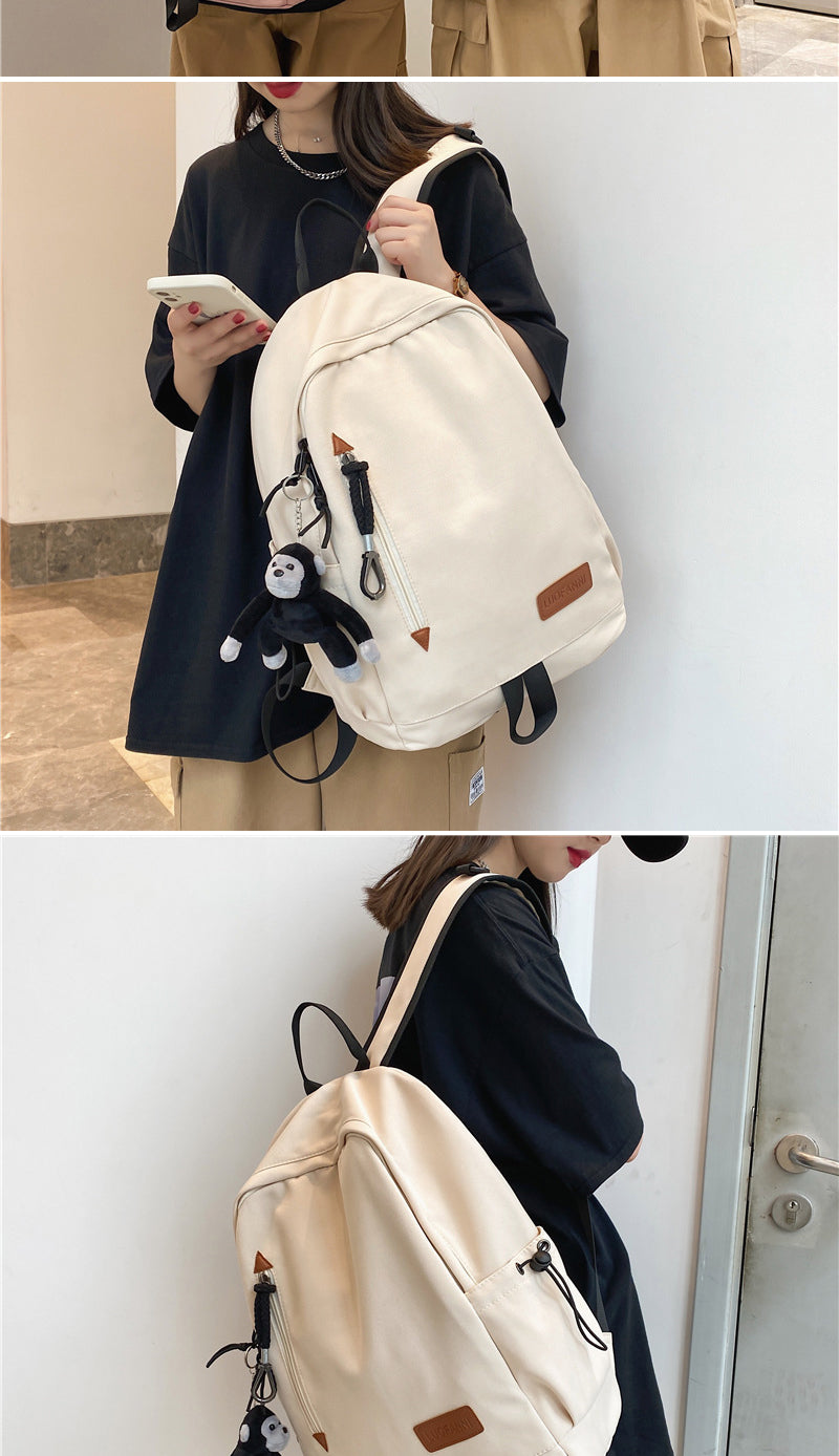 Gothslove Solid Color Waterproof Nylon Women Backpack Men Large Capacity Laptop Back Bag Colleges Teens Schoolbag Bookbags