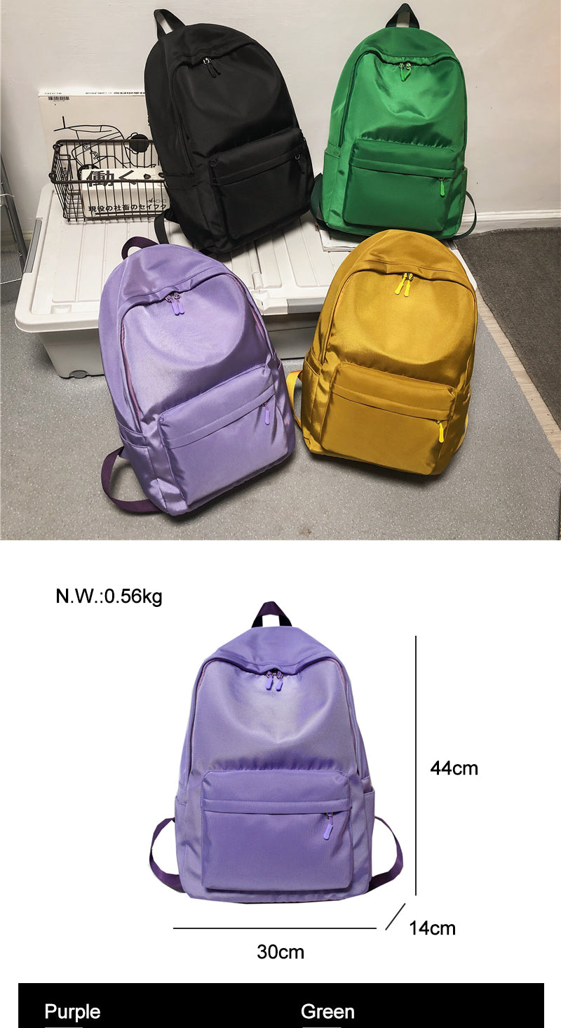 Gothslove Solid Color Waterproof Oxford Laptop Backpacks for Teens ​Men and Women Portable Travel Bag Couples Big Schoolbag