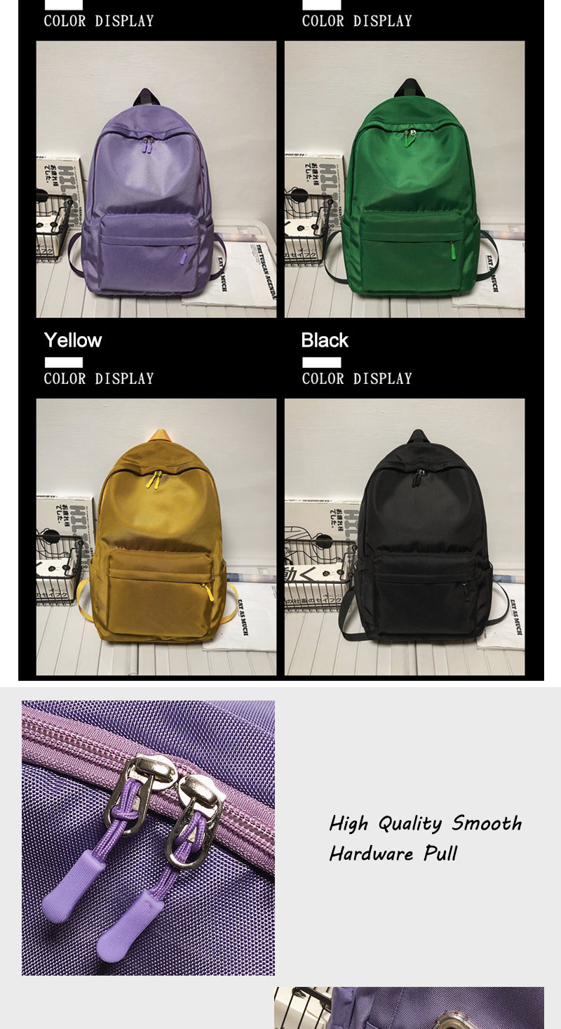 Gothslove Solid Color Waterproof Oxford Laptop Backpacks for Teens Men and Women Portable Travel Bag Couples Big Schoolbag