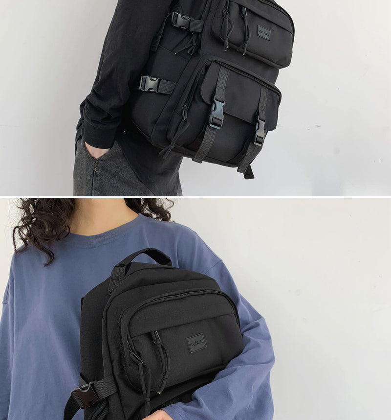 Gothslove Aesthetic Backpacks Waterproof Nylon Backpacks For Women Mens Black Backpack Messenger Bookbag Travel Backpacks For Colleges