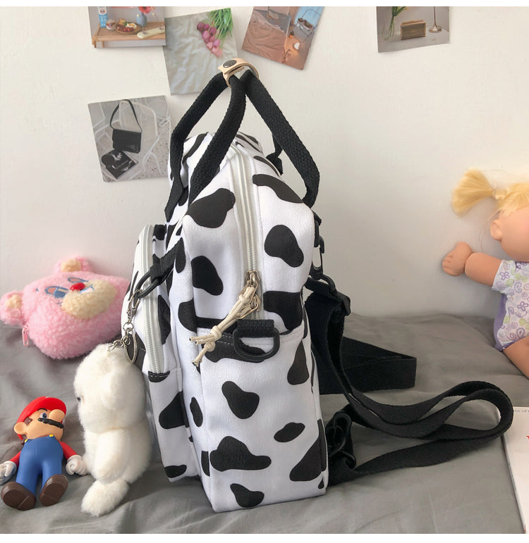 Gothslove Cow Pattern School Bags Female Multifunction Backpack Women Trend Kawaii School Backpacks Cute Class Bookbag Ladies