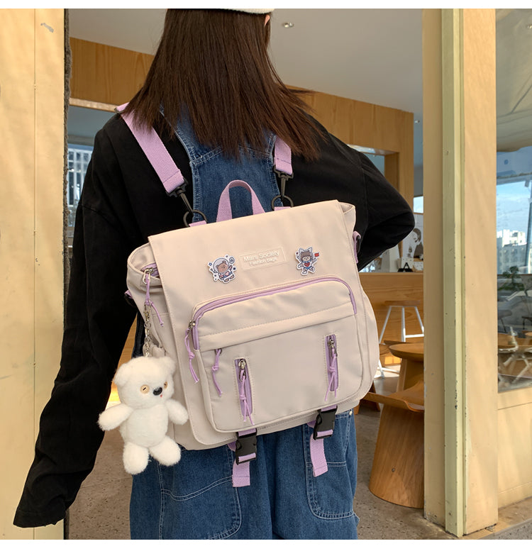 Gothslove Waterproof Multifunctional Backpack Women Portable Travel Shoulder Bags Teens Girl Buckle Cute Backpack Small Book Bag