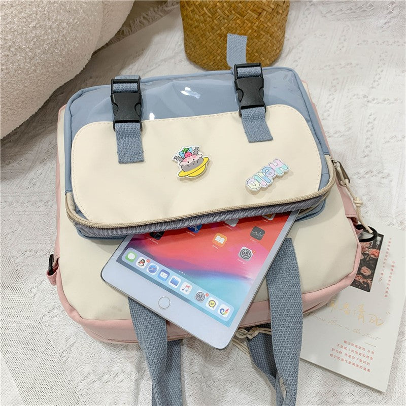Gothslove Cute Women Backpack Trend School Bag For Girls Nylon Waterproof Crossbody Bag Large Capacity Kawaii Travel Backpacks