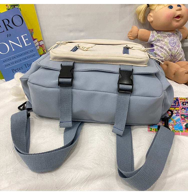 Gothslove Waterproof Multifunctional Backpack Women Portable Travel Shoulder Bags Teens Girl Buckle Cute Backpack Small Book Bag
