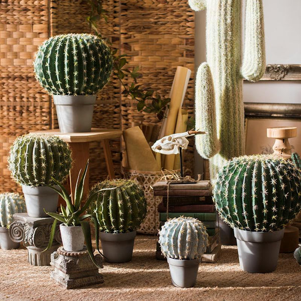 Artificial Potted Cactus Ball