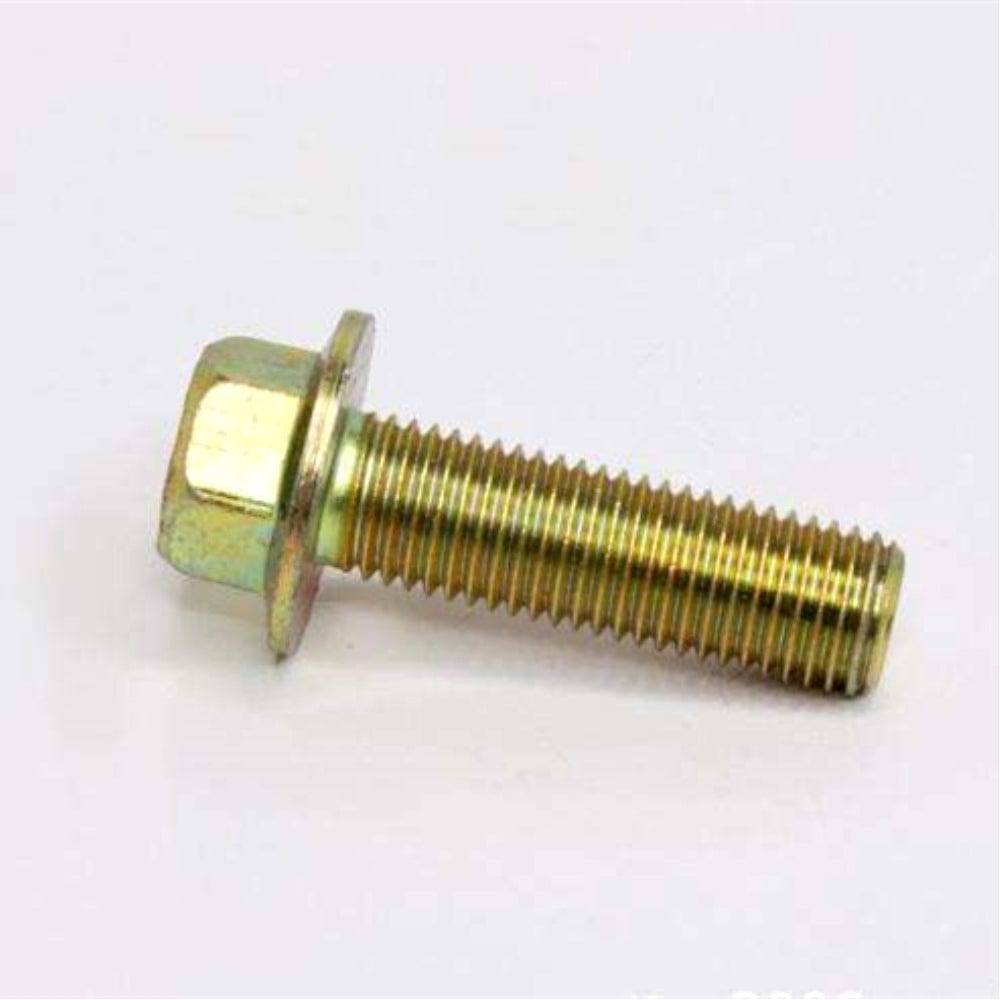 M10-1.50 x 25mm Hex Head Non-Serrated Flange Screw Class 10.9 Yellow Zinc Finish- Fully Threaded