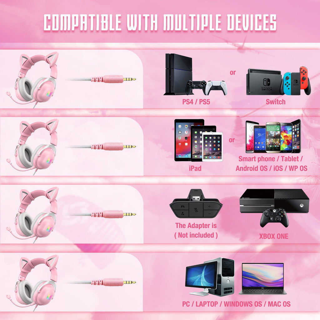 Auriculares para juegos con cable ONIKUMA X11 Cat Ears