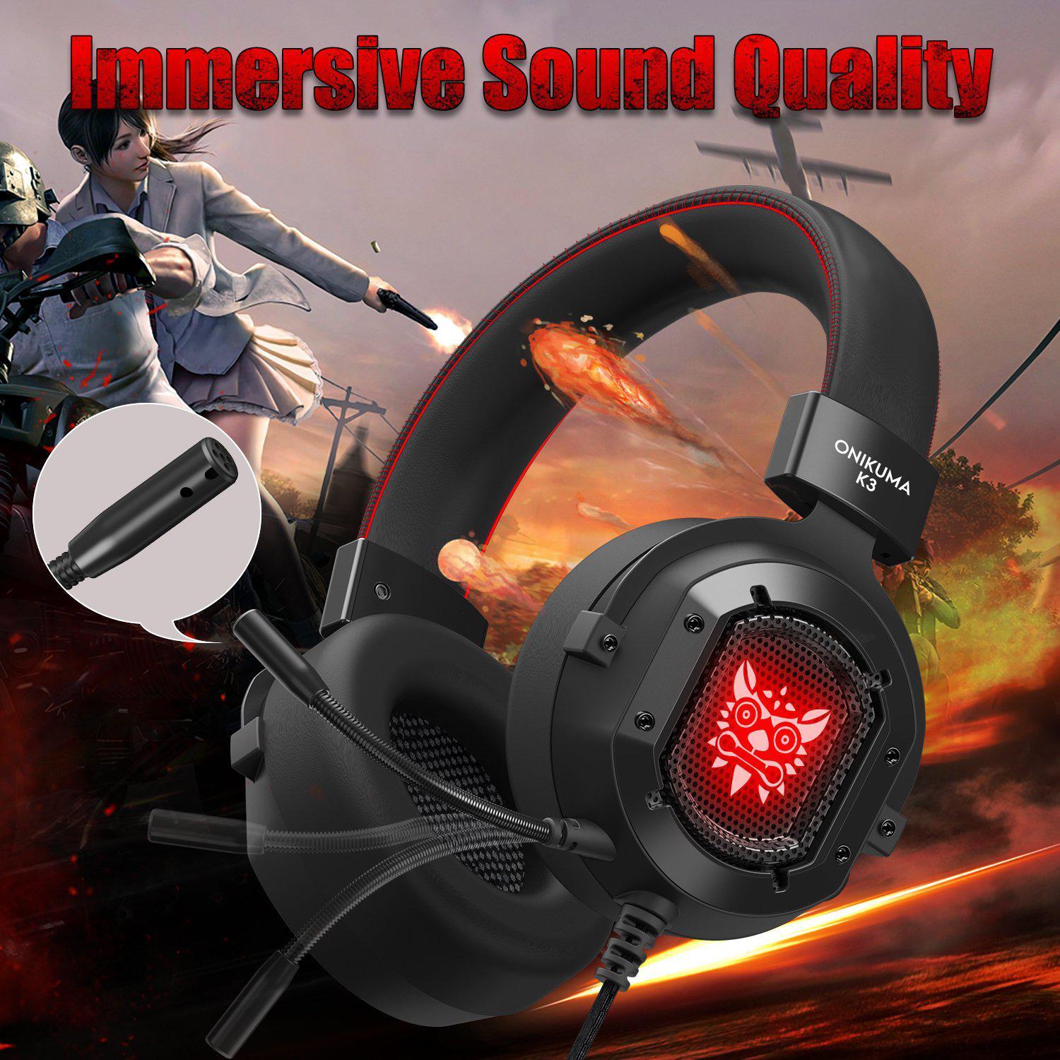 ONIKUMA K3 Wired RGB Light Gaming Headset