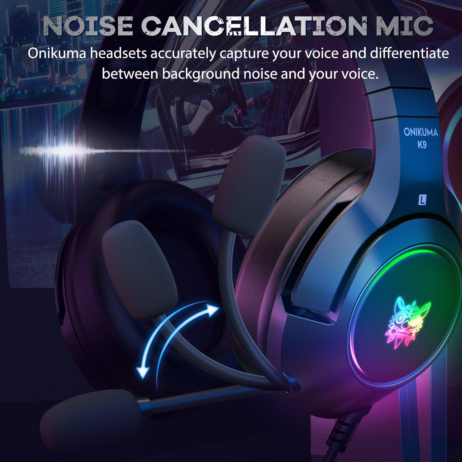 Onikuma K9 RGB Noise Canceling Gaming Headset With Microphone