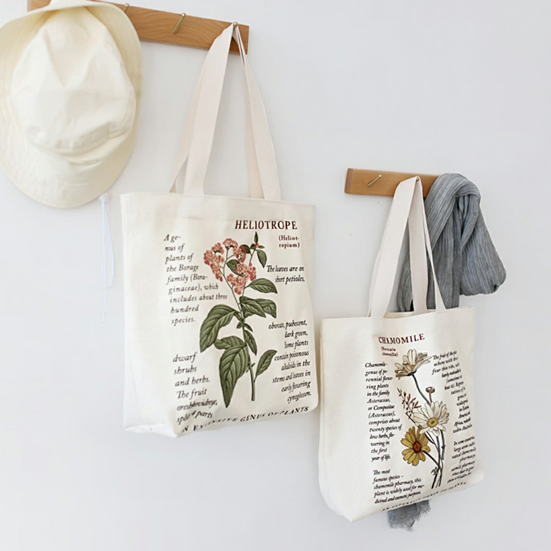 Cute Canvas Flowers Tote Bag