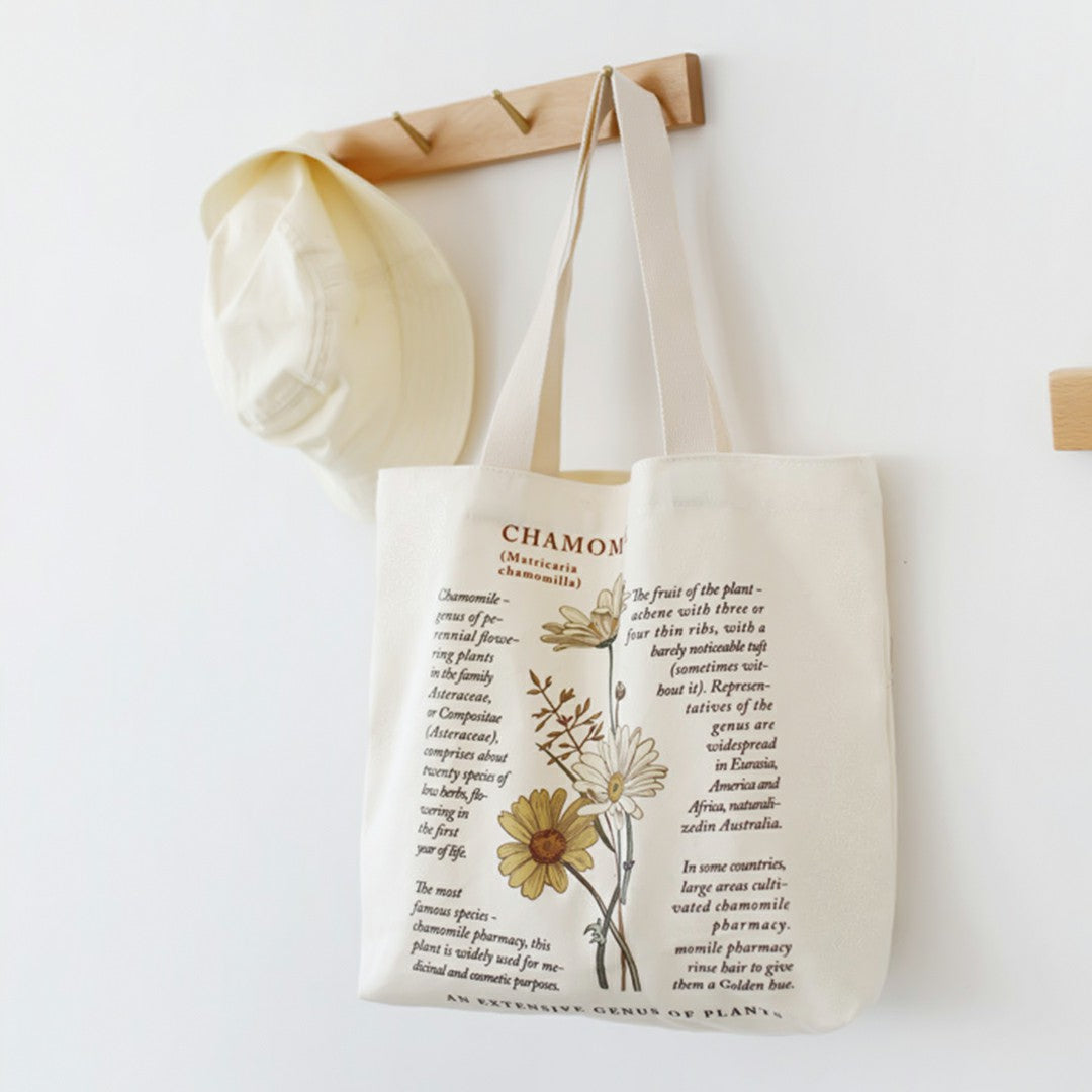 Cute Canvas Flowers Tote Bag