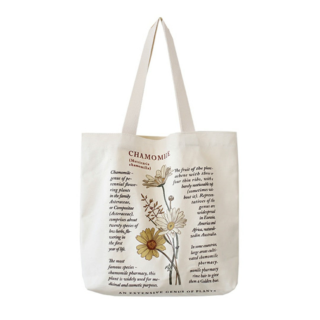 Cute Canvas Flowers Tote Bag