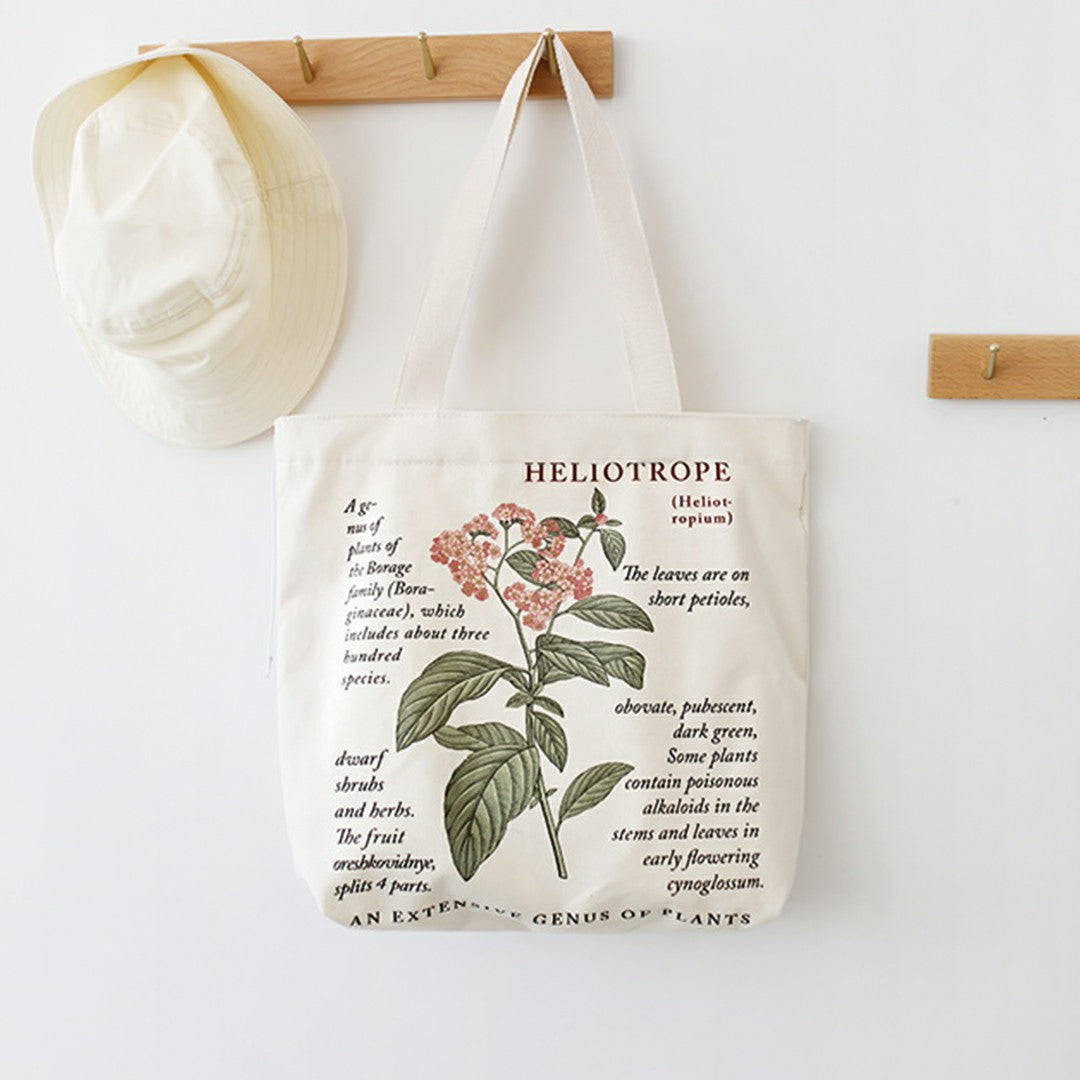 Cute Canvas Flowers Tote Bag