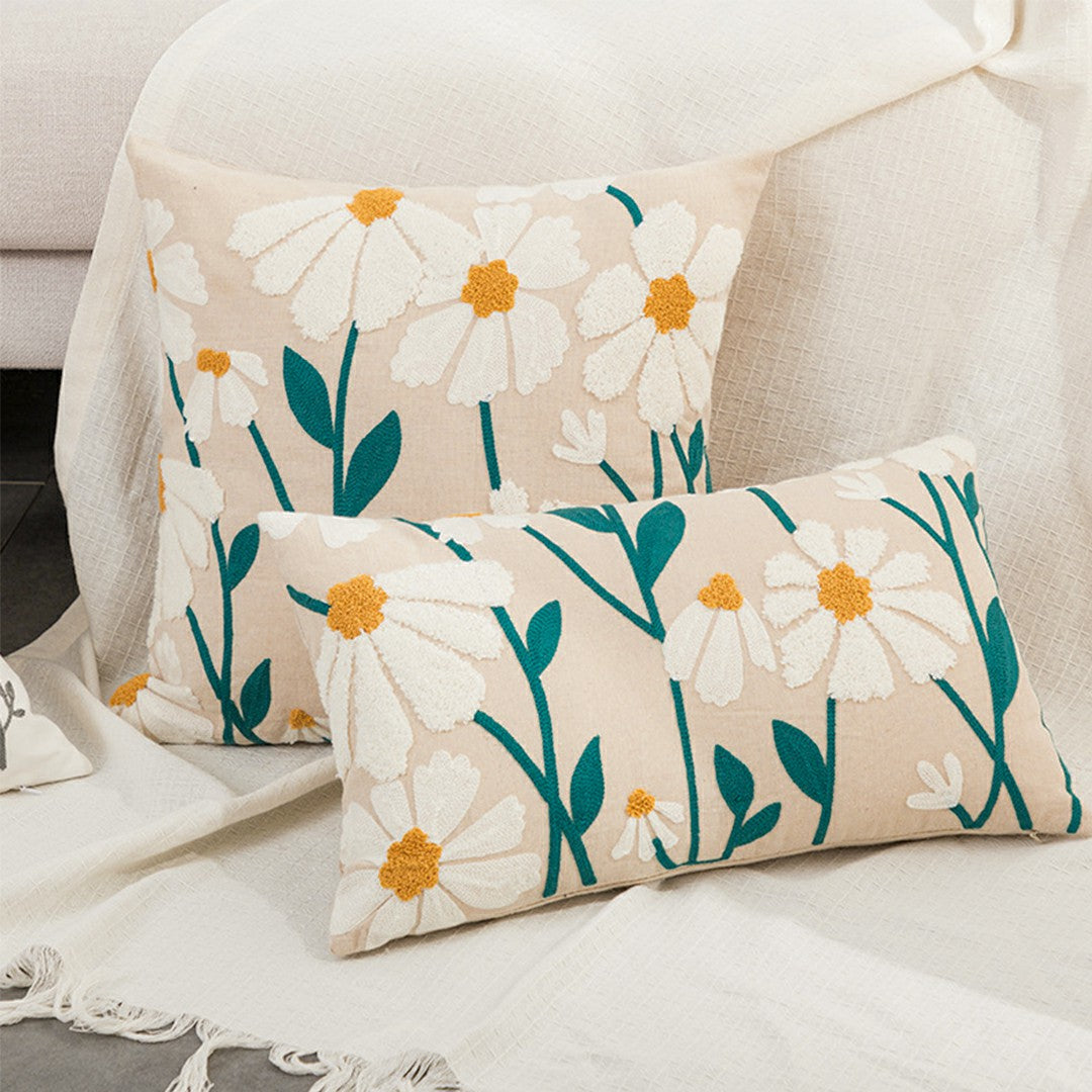 Geometric Floral Embroidered Pillows