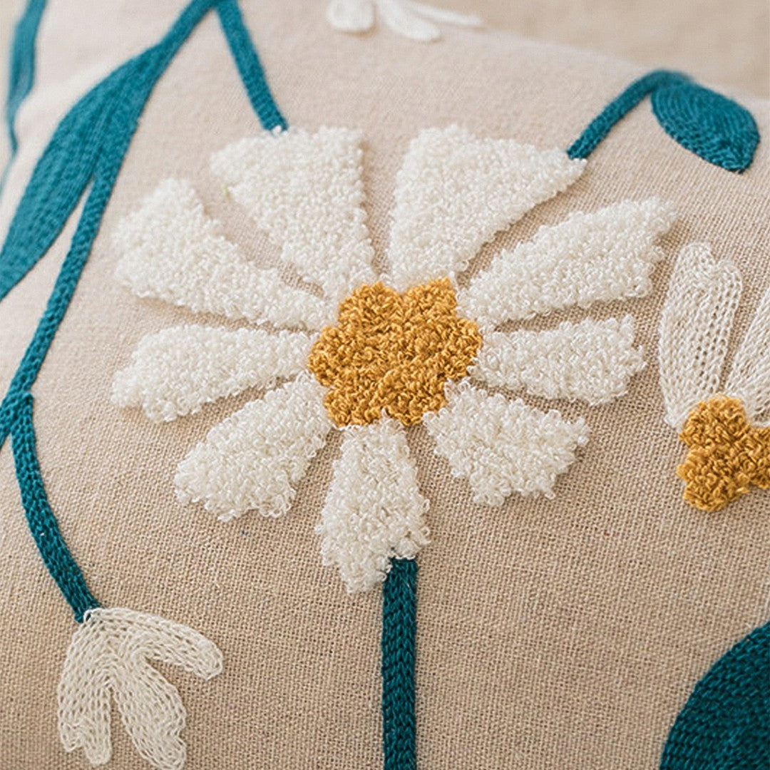 Geometric Floral Embroidered Pillows