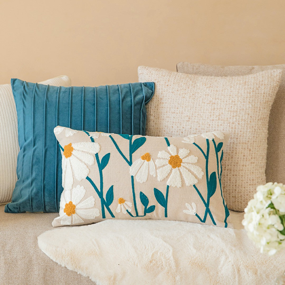 Geometric Floral Embroidered Pillows