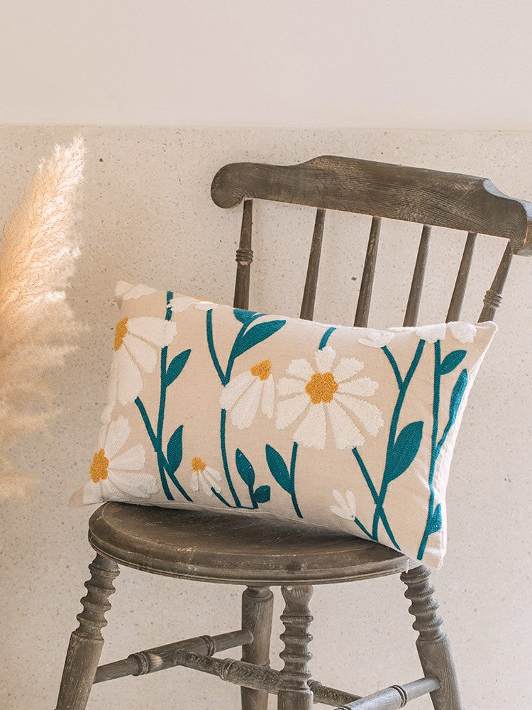 Geometric Floral Embroidered Pillows