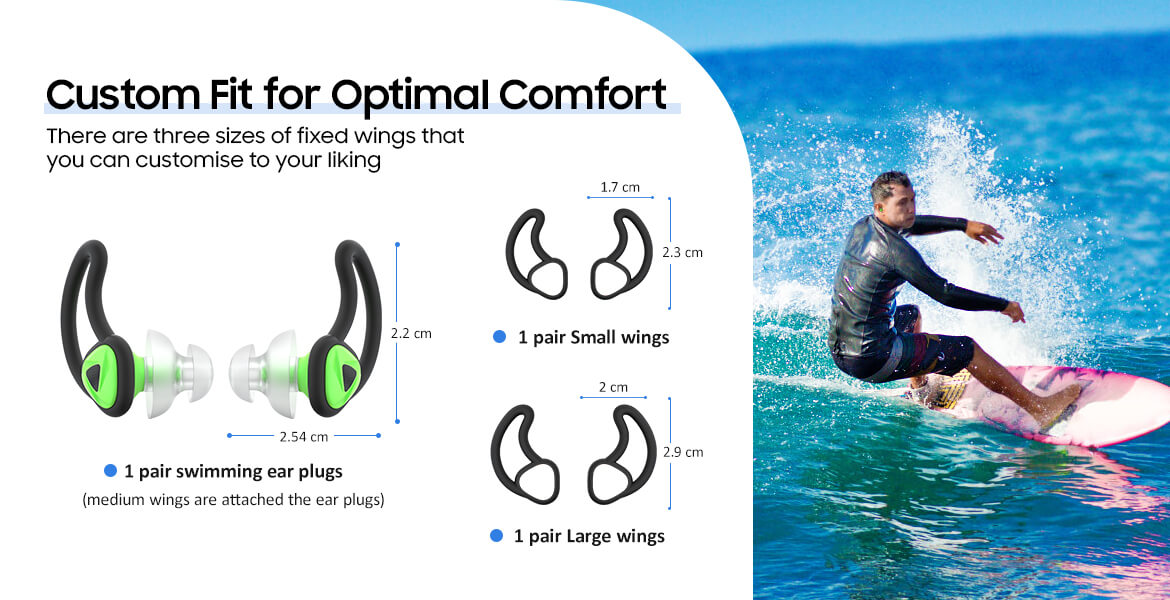 Fin-like Hearprotek Swimming Ear Plugs for Adults