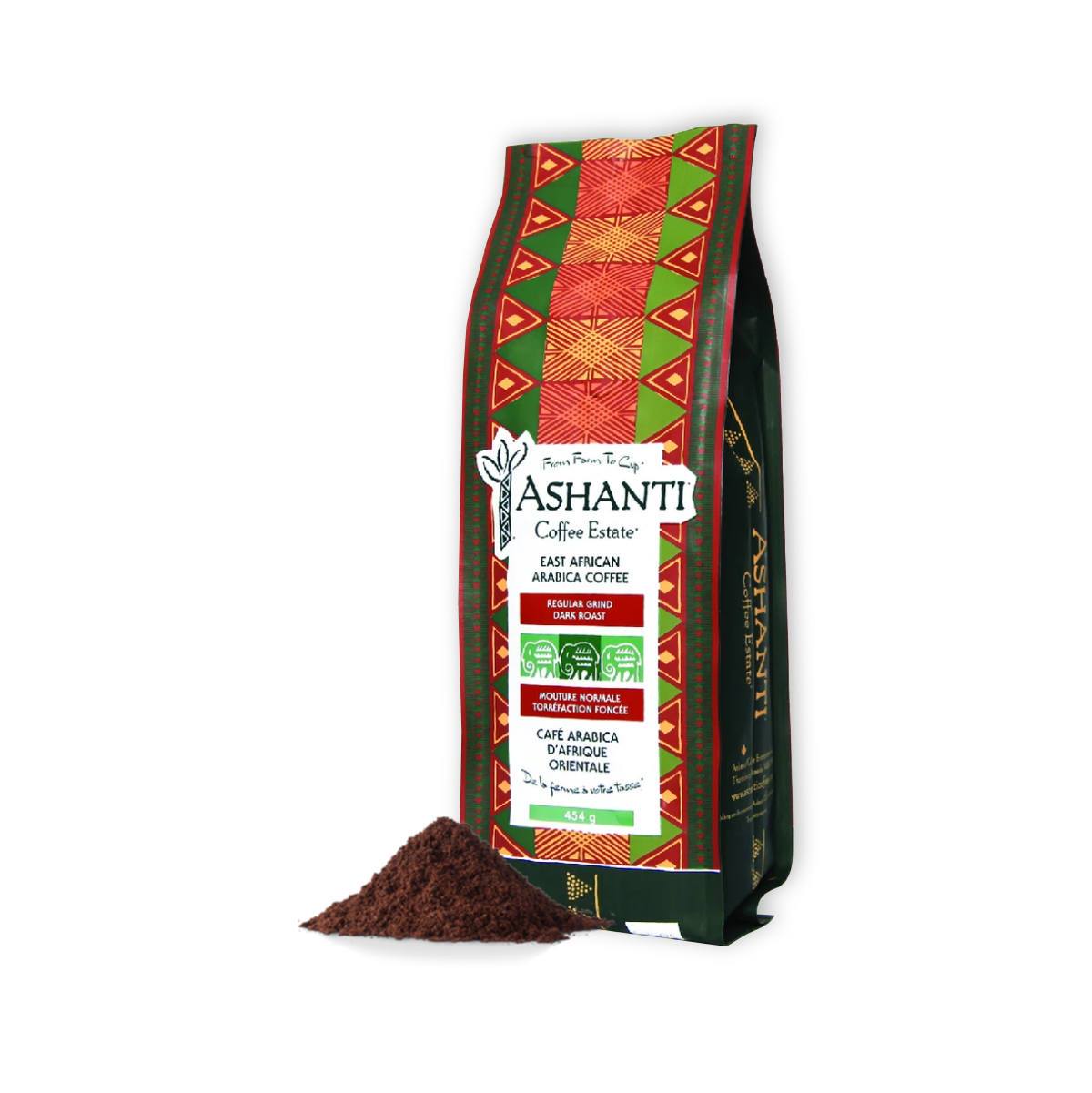 Ashanti Artisan Coffee African Dark Roast Ground Coffee (1lb)