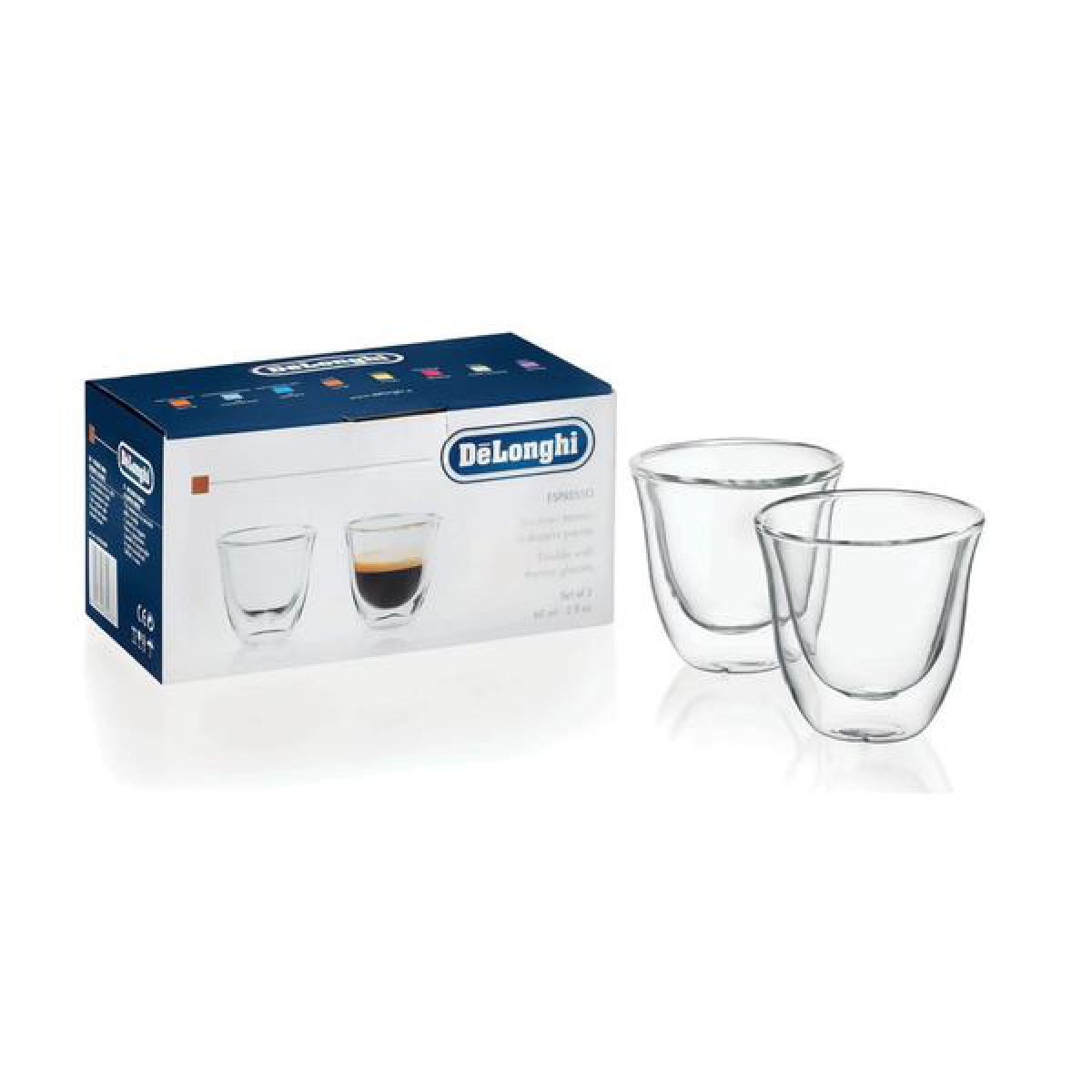 DeLonghi Double Walled Glassware Bundle (2x Espresso, 2x Cappuccino, 2x Latte)